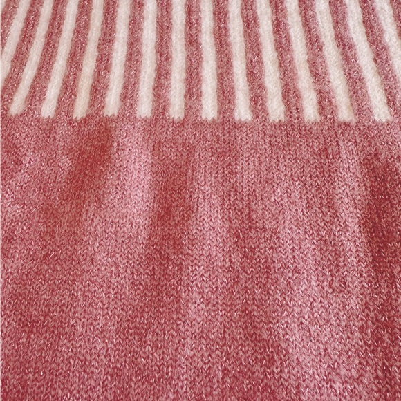 FRNCH Chic Blush and Ivory with shiny sparkle thread Striped Sweater - Picture 4 of 7